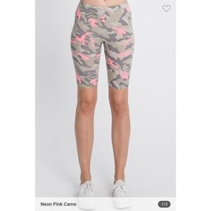 Neon Pink Camo Knee-Length Leggings – Bold Meets Comfy by Heimish